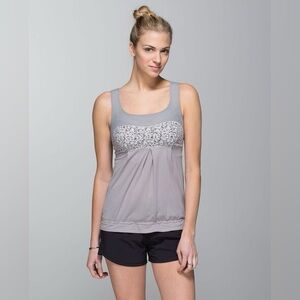 Lululemon Elevate Tank Silver Grey Floral